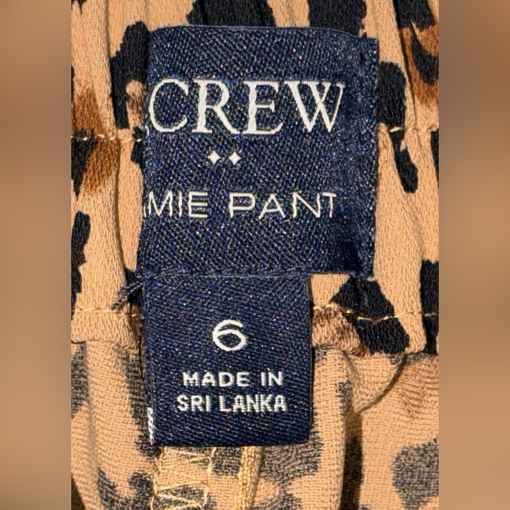 J. Crew Leopard Jamie pant with elastic waist - Picture 5 of 8